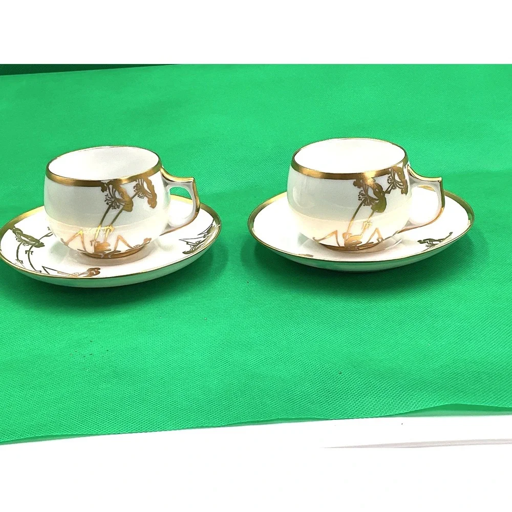 J&C Bavaria 23k Gold Gilt‎ Tea Cups & Plates Set
